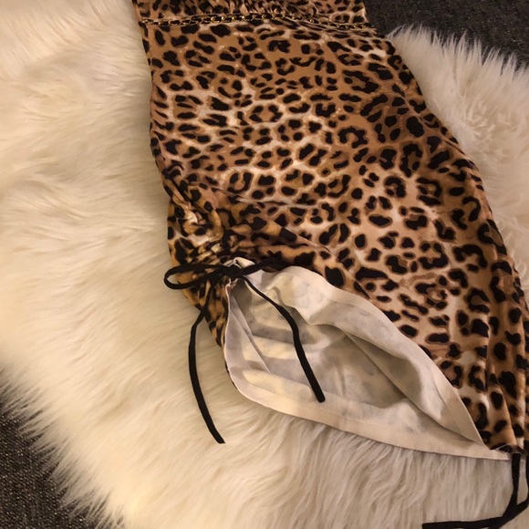 🔥Sexy🔥Strapless GUESS Jeans Leopard Silk Dress - Picture 6 of 8
